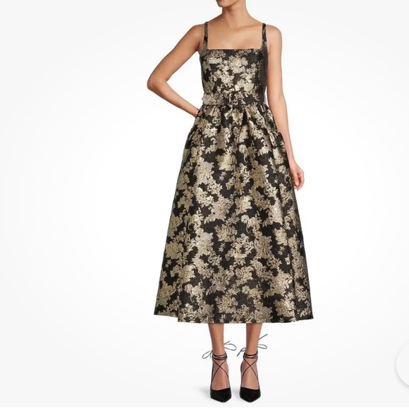 ANTONIO MELANI Dresses & Skirts - Antonio Melani black and gold midi dress.